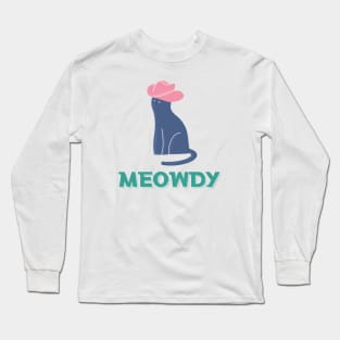 Meowdy Cowboy Cat Long Sleeve T-Shirt